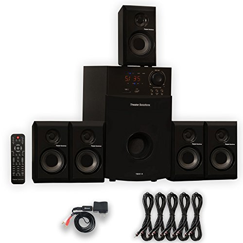 Theater-Solutions-TS514-Home-Theater-51-Speaker-System-600-Watts-Tuner-Bluetooth-and-5-Extension-Cables-TS514B-5