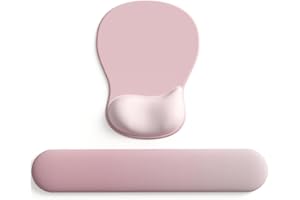DEMON CHEST ErgoComfort Gel Wrist Rest Mouse Pad-Ergonomic Office Mousepad with Wrist Support-Non-Slip, Design Desk Accessories Mat for Home&Game Decor (09PinkSerenity Set)