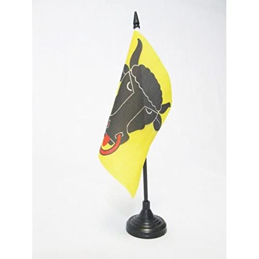 AZ FLAG Canton of Uri Table Flag 5'' x 5'' - Uri - UR Office Decoration 100% Polyester 15 x 15 cm - Mini Desk Flag with Pole and Black Plastic Base