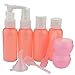 Jmkcoz 9pcs Empty Travel Bottles Portable Refillable Small Bottles for Makeup Toiletries Liquid Containers Leak Proof Pink