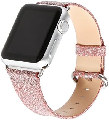 SupersparcleUS Compatible with Apple Watch Band 38mm,Bling Women Leather Floral Pattern Replacement Wristband Bracelet Compatible with Apple iWatch 38mm Series 3 2 1 Band (Pink, 38mm/40mm)