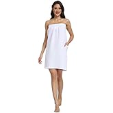 GOODSALEOK Waffle Robes For Women Towel Wrap Towel Robe Spa Lightweight With Pockets Cotton Blend Bathrobes