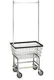 R&B Wire Standard Laundry Cart - Double Pole