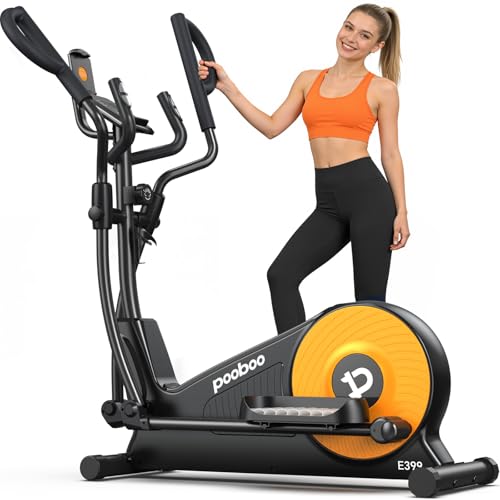 pooboo Elliptical Machine, Elliptical Exercise Machine with 16-Level Resistance&Quiet Magnetic Driving System,