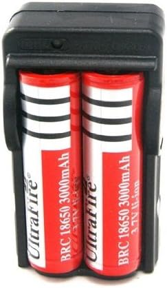 Ultrafire 18650 3000mah 3.7v Rechargeable Li-ion Battery (Pair) + Charger Combo,travel Charger Folds up for Easy Transport