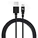 Tech Armor Apple MFi Certified Lightning Cable to USB A - 10FT Black - Tough-Braided Extra-Strong Jacket - Sync/Charge iPhone & iPad