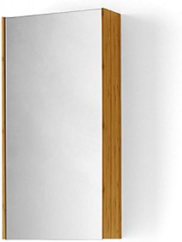 LINEABETA 81141.03 Canavera 31.5" x 15.75" x 5.90" Reversible Medicine Cabinet/Container Mirror w/ Glass Shelves Natural Bamboo