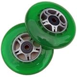 TGM Skateboards 2 Scooter Wheels with ABEC 7 Bearings for Razor Scooter 100mm (Green)