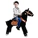 PonyCycle Official Riding Pony No Battery No Electricity Mechanical Horse Toy Black Giddy up Pony Plush Walking Animal for Age 4-9 Years Medium Size - N4183