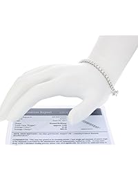 Vir Jewels - Pulsera de diamante certificada SI2-I1 de 2 ct, oro blanco de 14 ct, 7 pulgadas H-I