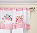 Wise Wendy Printed and Applique Valance Pink 50x18