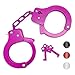 SYOSIN Toy Metal Handcuffs with Keys Police Role Play Party Supplies Cosplay Costume Accessory Pretend Play Hand Cuffs for Kids (Pink)