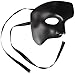 Men's Black Half Mask Blank Mask Masquerade Mask, Phantom of The Opera Venetian Mardi Gras Venetian Mask