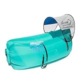 Inflatable Outdoor Lounge Chair, Beach Chair - Waterproof, Portable Sleeper Couch with UV Protection Mini Sun Canopy, Waterproof Pouch For iPads & Tablets, Bottle Opener & Mesh Side Bag, By iLounge