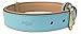 Soft Touch Collars Leather Padded Dog Collar, Size Large, Turquoise with Beige Padding, 24