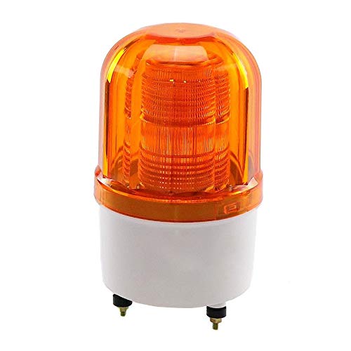 LED Beacon Light - BE-TOOL Emergency Magnetic Flashing Lights Warning Strobe with Waterproof, Alarm, Rotating for Boat, Workship, Machine Tool, Automotive Lighting Residential Area (Yellow-DC 12V)