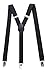 JINIU Christmas Elastic Clips Suspenders for Men Girl Women Boy1 Inch Wide Solid Black