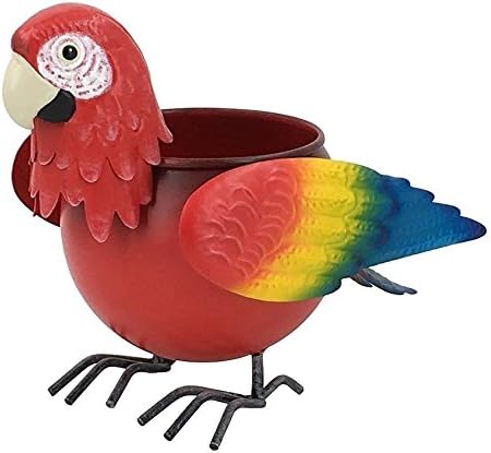 Indoor/ Outdoor Metal Parrot Planter Flower Pot-Give Your Garden A Whimsical Look With This Cute Wild Bird-12''H - Makes a Great Gift For Mother's Day