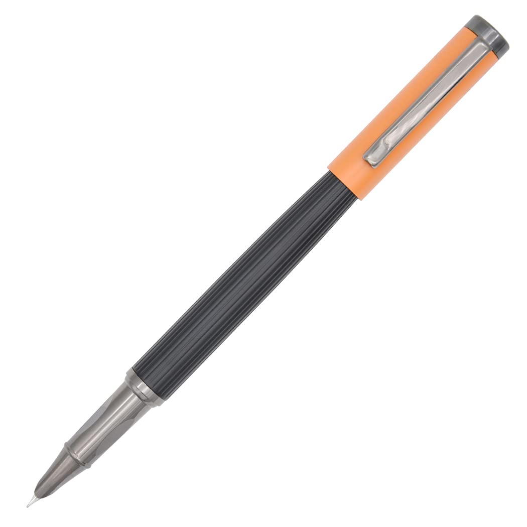 Gullor Black Copper barrel Fountain Pen Fine Nib, Smooth Writing Instrument with Converter, Orange