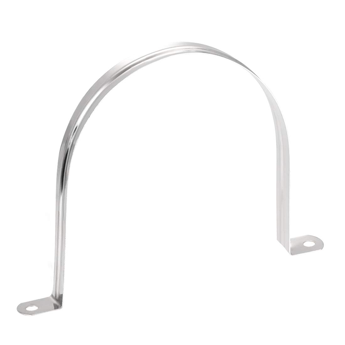 sourcing map 120mm(4.7") Rigid Pipe Strap, 2 Holes Tube Straps 201 Stainless Steel Tension Tube Clip Clamp 12pcs