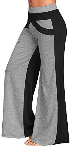 Sonnena Women's Sports Trousers,Sports Pants for Women,Yoga Pants Womens Loose,Women Patchwork Bell Bottoms Flare Trousers Mid Waisted Wide Leg Yoga Pants