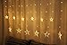 Areskey Star Christmas Lights,138 LED 12 Star Curtain String Lights,Waterproof Star Lights Decorative Bedroom Indoor Outdoor Window Wedding Party Garden,8 Modes RF Remote,Warm White