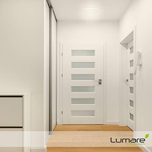 Lumare LED Deckenleuchte | Ovale Extra Flache Moderne Deckenlampe | 230V, 12W, IP44 Spritzwassergeschützt, Superhelle… – Bild 3