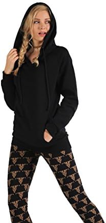 Warm Fleece Lined Long Sleeve Hooded Sweatshirt Hoodie by NYFC (Medium, Black)
