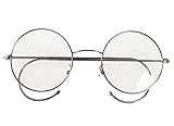 Agstum Retro Round Optical Rare Wire Rim Eyeglass Frame 49mm (Large size) (Gunmetal, 49mm)