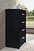 Hodedah 4 Drawer Chest, with Metal Gliding Rails, Black