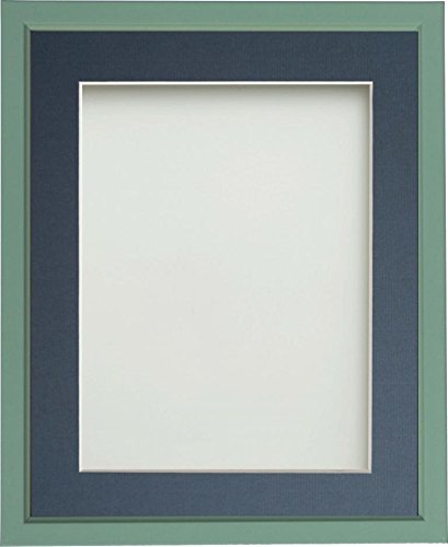 Frame Company Drayton Range 5x5-inch Green Picture Photo Frame with Blue Mount For Image Size 3.5x3.5-inch