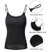KEALLI Women's Sports Camisole Built-in Bra Adjustable Spaghetti Strap Tank Top Padded Cami Tanks (XL,Black)
