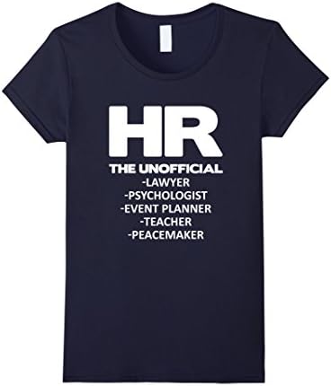 Women's Funny Human Resources T-Shirt | HR - Unofficial Everything! Large Navy
