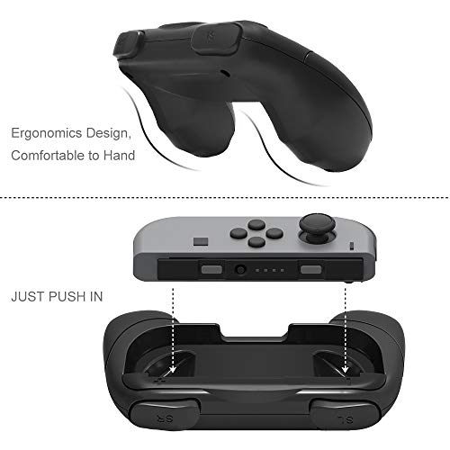 Lammcou Joy Con Grip for Nintendo Switch, Comfort Handle Case for Switch Joy-Cons Controller - Black ( 2-pack)