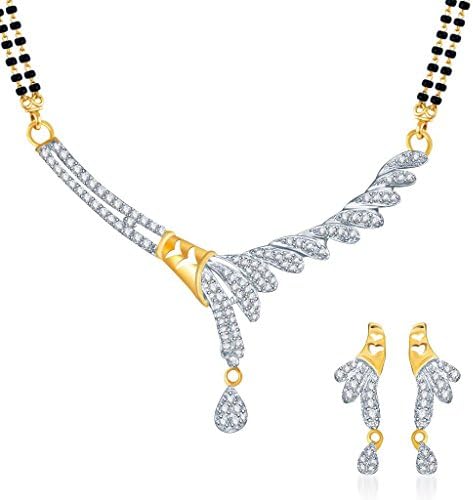 Graceful Gold and Rhodium plated CZ Mangal Sutra Set Fashion Jewellery India