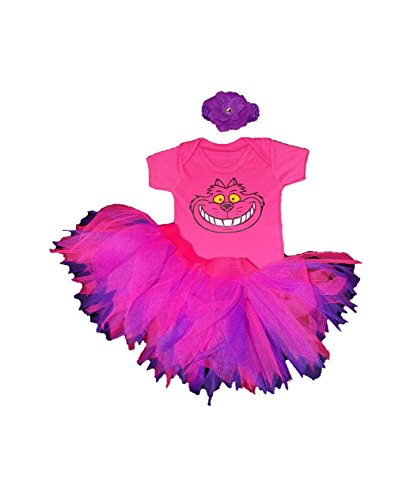 Cheshire Cat Tutu Set Fancy Dress Costume Kids Babies Top Headband (2-3 Years)