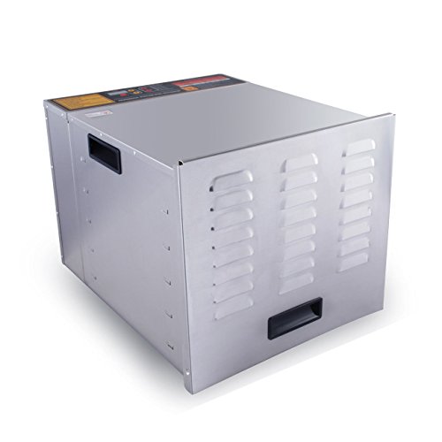 Heavens Tvcz Commercial Stainless Steel New 10 Tray Digital Food Fruit Jerky Dryer Blower Dehydrator for larger cuts of Fruits Meats Home Kitchen Dining Bar