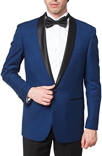 Giorgio Fiorelli Men's Regular Fit One Button Shawl Collar Formal Tuxedo Suit Set- Colors