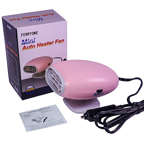 Portable Car Heater Fan Defroster with Air Purification 12V 150W Auto Car 30 Seconds Fast Heating Defrost Defogger Demister Vehicle Ceramic Heater Fan for Windshield (Pink) - Thumbnail 6