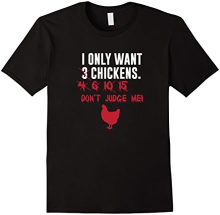 Men's I Only Want 3 Chickens T-Shirt Large Black