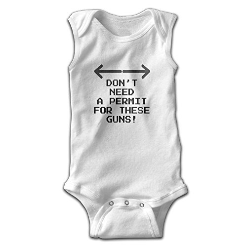 Baby Unisex Don't Need Permits for These Guns Sleeveless Bodysuits Casual Style Sleepwear for Boys and Girls White