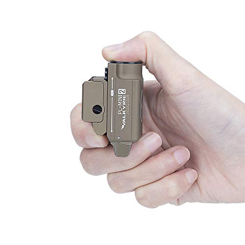 EdisonBright Olight PLMINI 2 (PL Mini 2) 600 Lumen Magnetic USB Rechargeable Modular Adjustable Mount Pistol Light Charging Cable Carry case (Desert Tan)