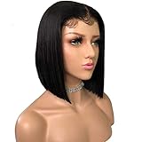 Nobel Hair Human Hair Lace Front Wigs For Black Women Brazilian Virgin Human Hair Short Bob Wigs Straight Glueless Lace Wig 12Inch 150% Density