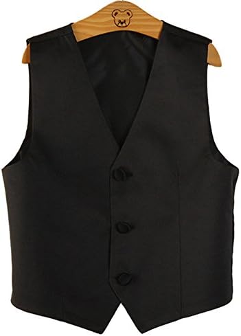 HAOYU Boys Wedding Waistcoat (Size 14/height 145-155cm, Black)