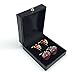 Elesa Miracle Cufflinks Combo [Set of 2 Pairs], with Leather Gift Box, Star Wars, Captain America, Iron Man, Superman (Set F)