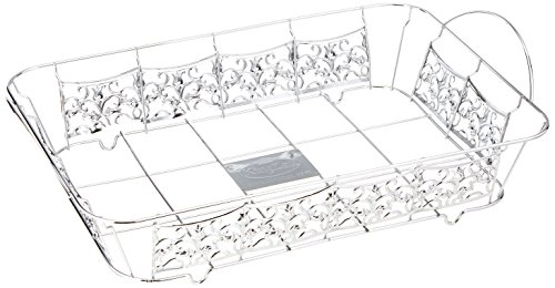 Hanna K. Signature 15102 Decorative Wire Pan Holder for Aluminum Roaster Pan, Chrome