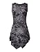 Lock and Love LL WT1065 Womens Sleeveless Tie-Dye Tunic Tank Top XXXL Black