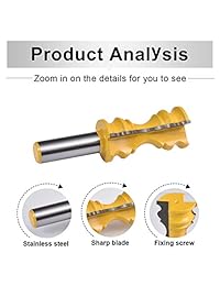 HOEN 1 2" vástago grande moldeado silla barra de moldeado Router Bit Arquitectural Woodworking Forma Cortador de cincel.