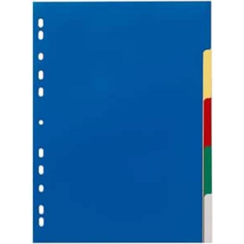 Durable 673027 Polypropylene Folder Index for A4, 5 Sheets, Pack of 25, Blank/5-Colour Tabs — image 1