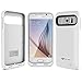 Galaxy S6 Battery Case: Stalion Stamina Rechargeable Extended Charging Case (Ceramic White) 3500mAh Protective Charger Cover with LED Charge Indicator Light